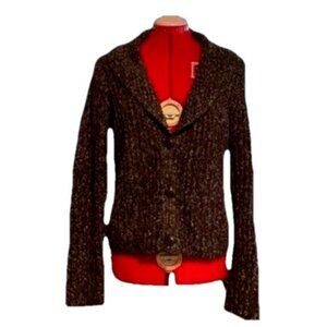 Spanner Vintage Button Down Cardigan Knitted Padded Elbows